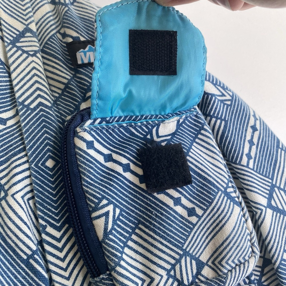 MERU Sling Crossbody Backpack Bag Blue Single‎ Strap Daypack Aztec Print Stripes - Picture 2 of 14